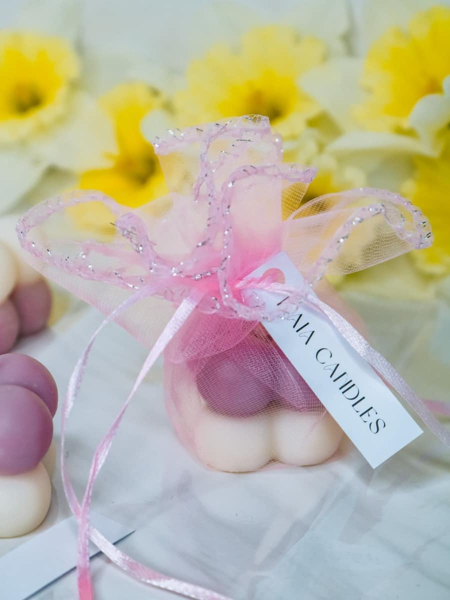 Marturii Botez lumanare Bubble - saculet & eticheta - imagine 4